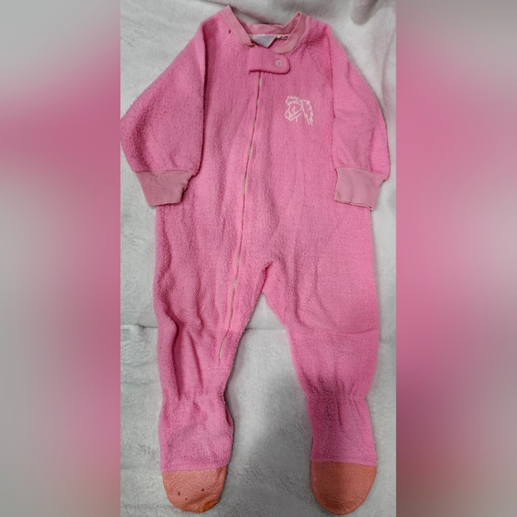 Vintage 70s 80s Carter's Pink "Jama Blanket" Footsie Onesie Size Medium 2yrs. - Picture 1 of 8